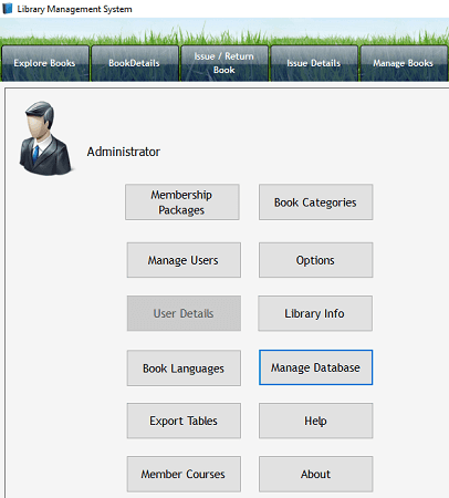 Library management system members area