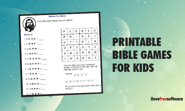 download printable bible games for kids using these free websites