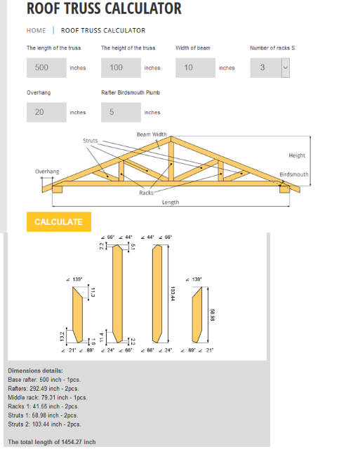 span calculator for roof rafters