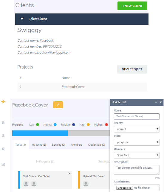 Sparque projects and tasks