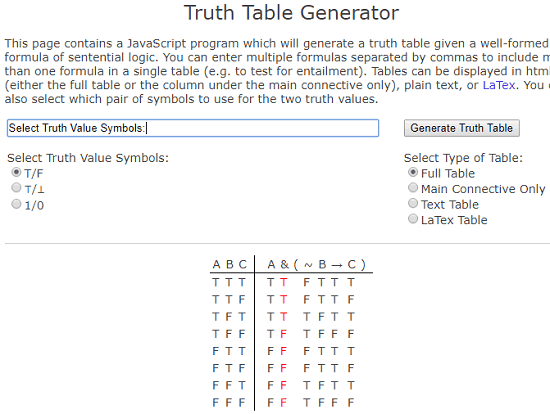 5 Free Online Truth Generator for any Boolean Expression
