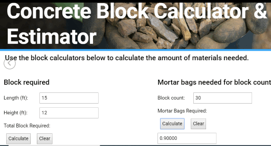 concrete block garage calculator