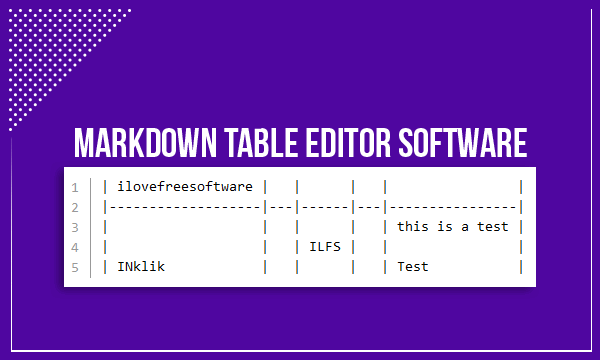 create markdown table