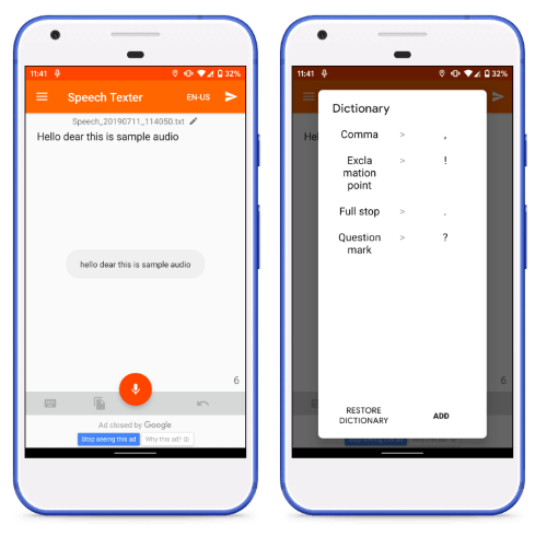 free speech to text transcription app