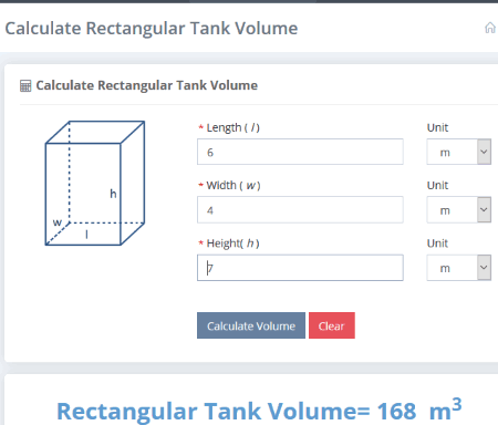 rectangular tank volume calculator