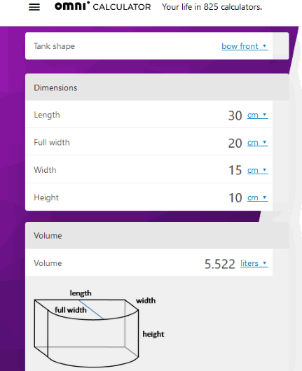 Calculate Aquarium size, Glass Thickness, Volume