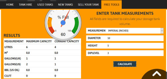 vertical tank volume calculator excel