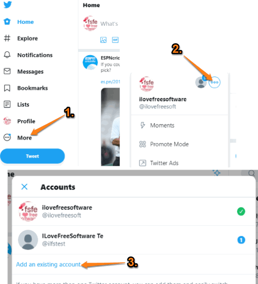 login to multiple twitter accounts using twitter web app