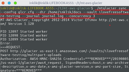 mt-aws-glacier sync