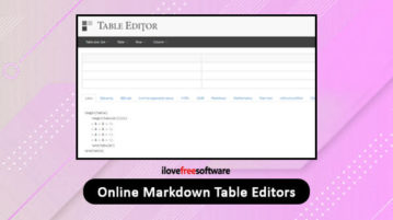 online markdown table editors