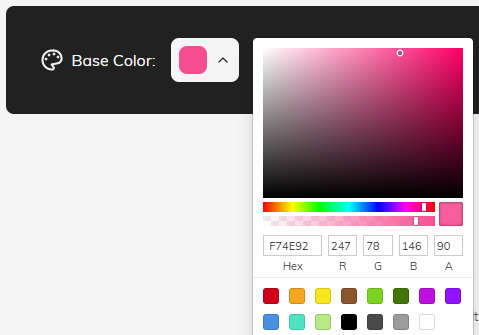 choose the base color to create color palette