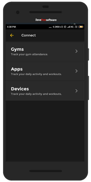 connect app with wearables to track workout