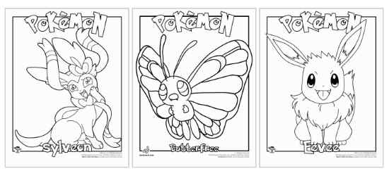 butter free pokemon coloring pages