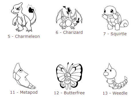 butter free pokemon coloring pages