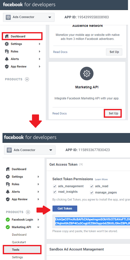 Ads Connector Marketign APi Setup