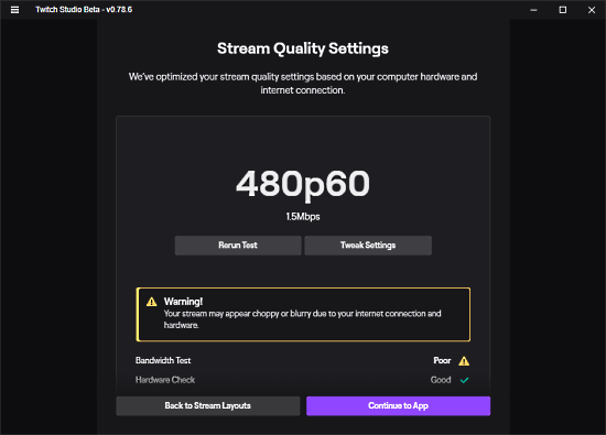 new twitch studio stream configurations