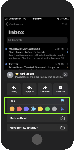 choose colors to flag emails