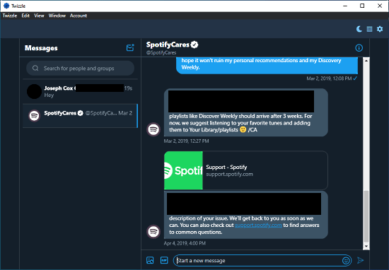 desktop client for twitter dm