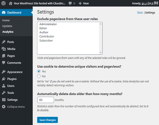 self-hosted analytics for wordpress