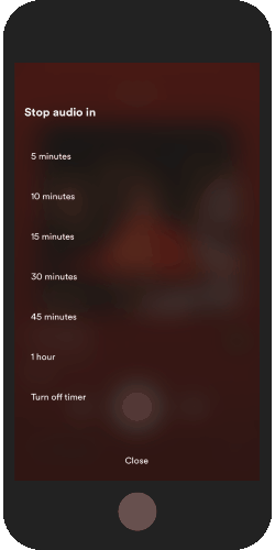 timer on spotify iphone