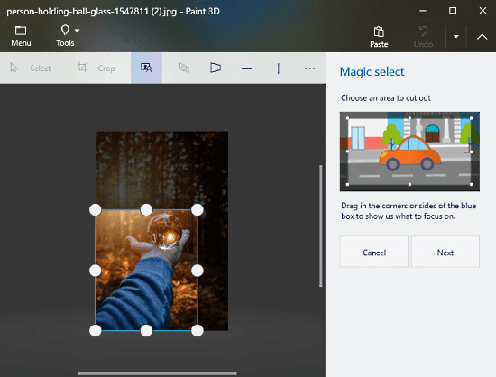 How to Remove Image Background using Paint 3D in Windows 10?