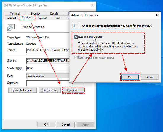 Windows run bat. How to Run file as Administrator.