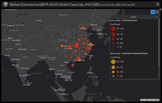 Track the Spread of Novel Coronavirus with Confirmed Cases by Country