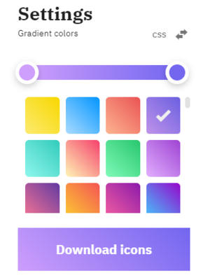 use gradient palette to customize icons