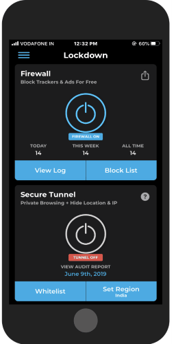 activate the firewall and block trackers