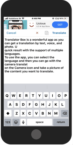 camera translator app for iPhone