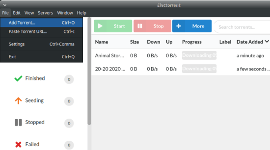 electorrent add to downloads