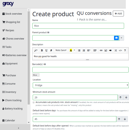 grocy free self hosted grocery management software