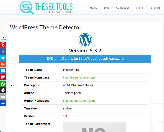 wordpress theme detector