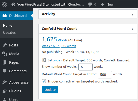 Confetti Word Count