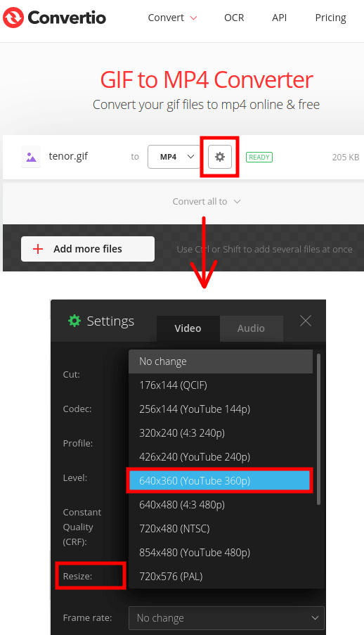 Convertio convert gif to video