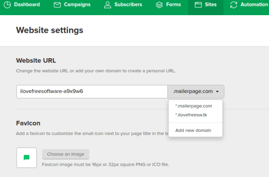 Domain Settings