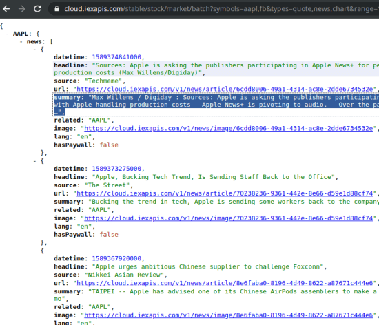 IEX Cloud in action