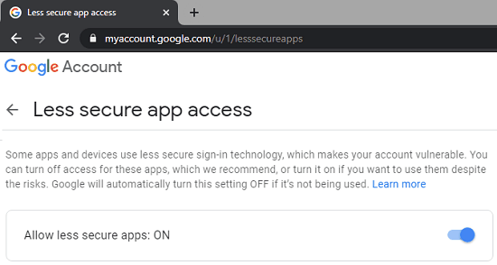 gmail less secure apps