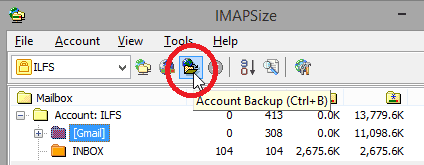 imapsize backup button