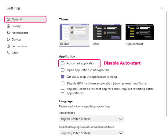 disable autostart Microsoft Teams app