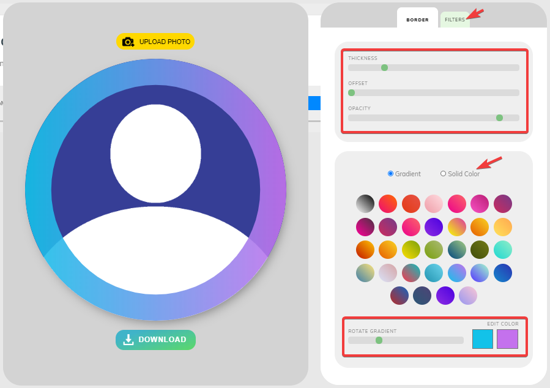 Free Circular Profile Picture Maker with Gradient Borders