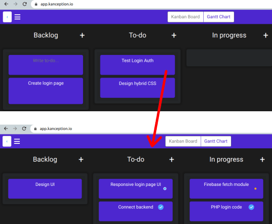 Kanception Nested Kanban board