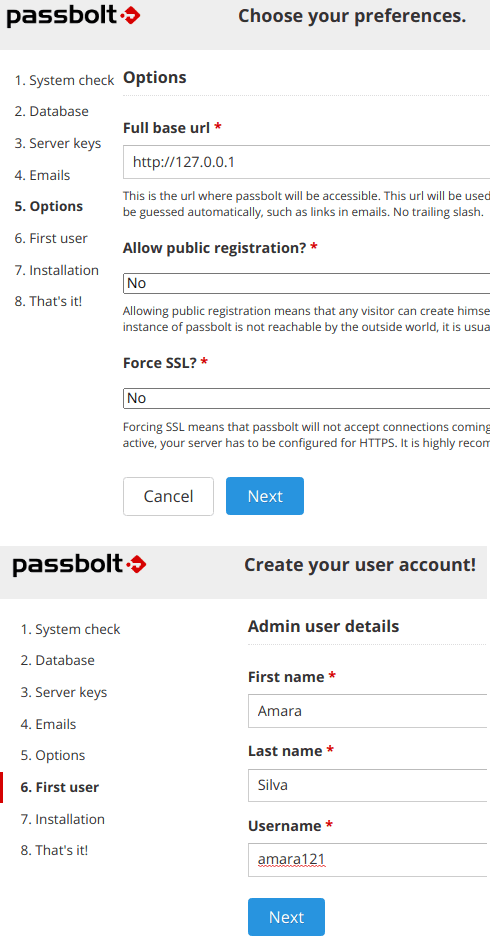 pasbolt ssl and admin user