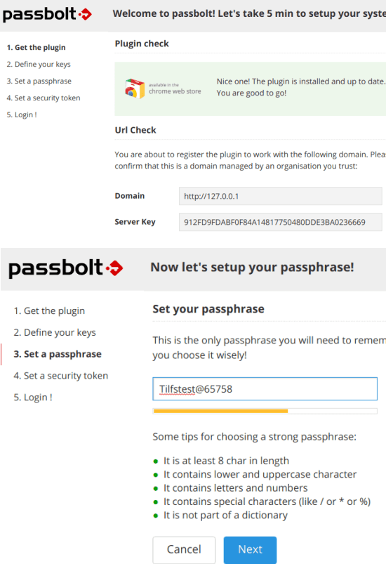 passbolt server key and phrase