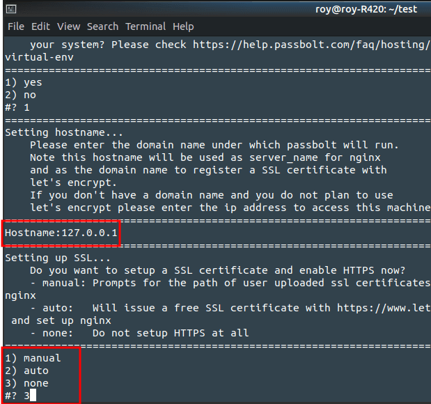 passbolt ssl and domain