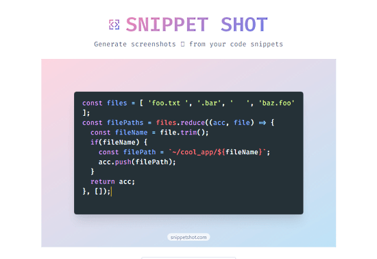 generate-screenshot-of-code-snippets-free-snippet-shot