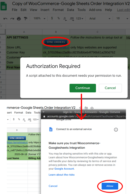 Authorize Google Apps Sript