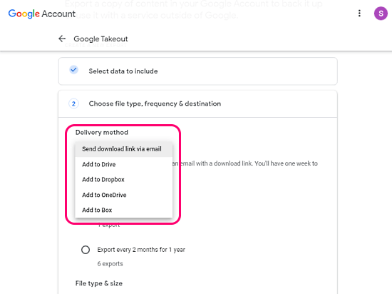 select the target location for backup