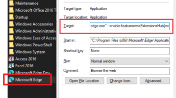 Add CLI Argument in Edge EXE