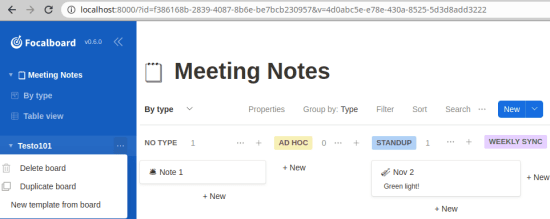 Focalboard Board created with tasks
